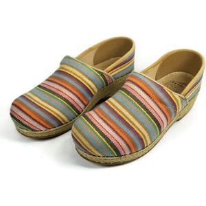Rare Dansko Vegan Womens Size 39 US 8.5-9 Colorful Woven Comfort Clogs 026270300